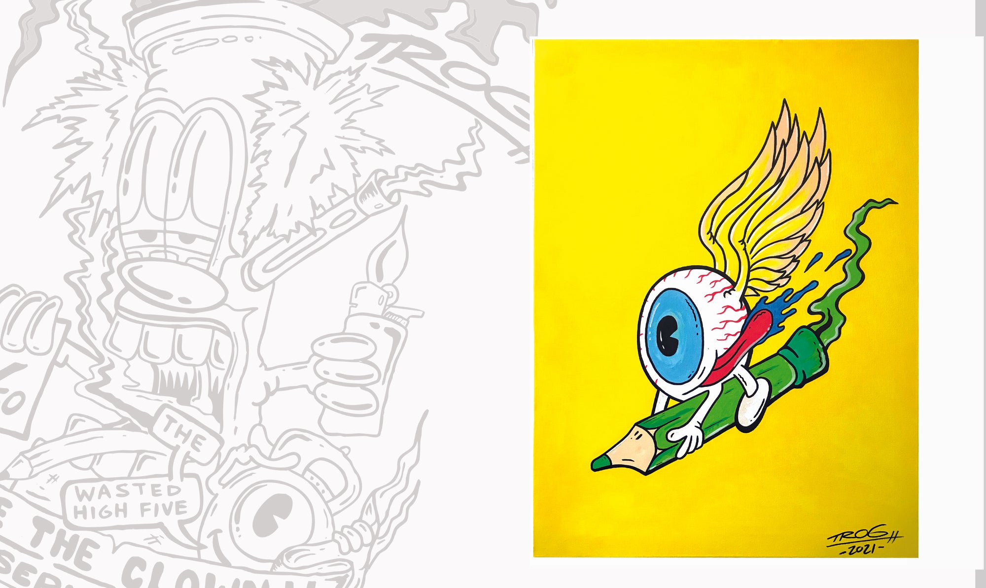 Flying Pencil Canvas