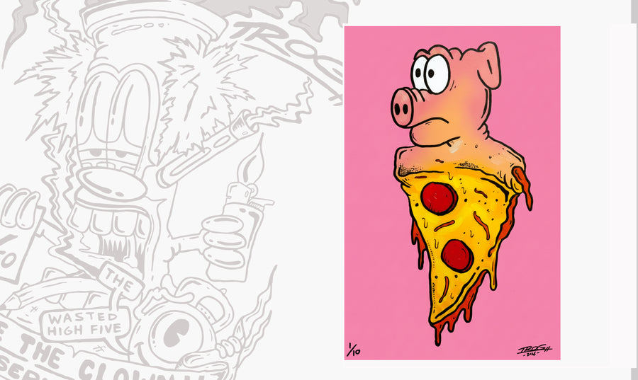 PIZZA PIG CANVAS PINK