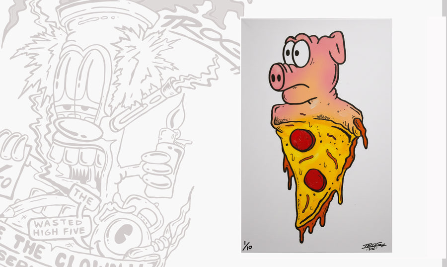 PIZZA PIG CANVAS WHITE